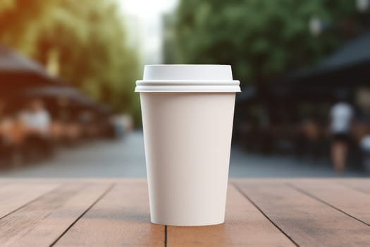 Paper coffee cup mock-up Generative AI.