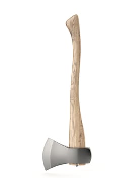 Hand tools axe 3D rendering illustration isolated on white background