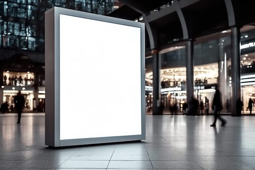 Blank billboard indoors outdoors, Generative AI.