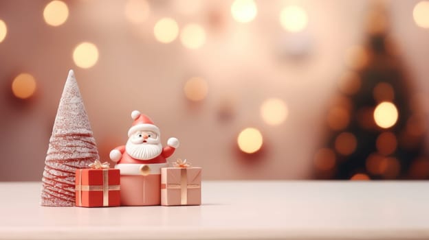 Christmas festival with copy space, Santa Claus, Generative AI.
