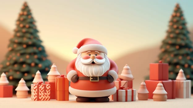 Christmas festival with copy space, Santa Claus, Generative AI.