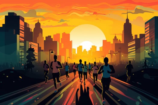 marathon poster design abstract background.