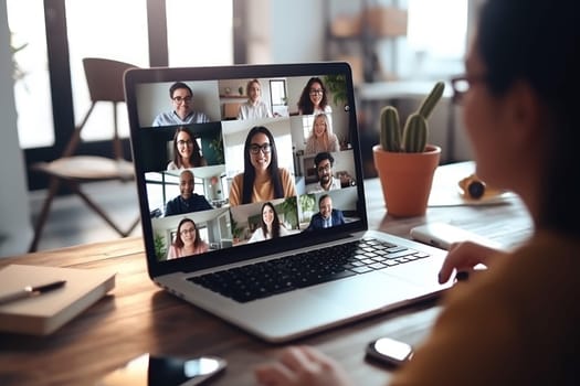 Business team in video conference, Business meeting on video call, conference meeting, Generative AI.