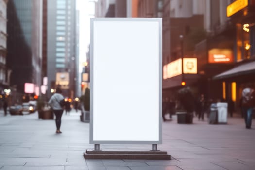Blank billboard indoors outdoors, Generative AI.