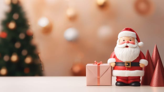 Christmas festival with copy space, Santa Claus, Generative AI.