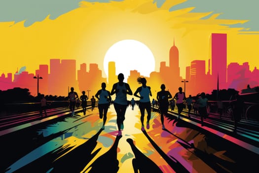 marathon poster design abstract background.