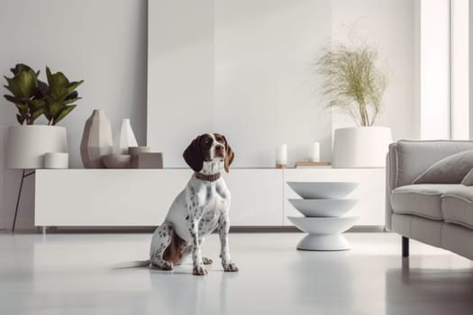 Photo of Dog in Modern living room interior.