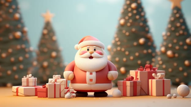 Christmas festival with copy space, Santa Claus, Generative AI.