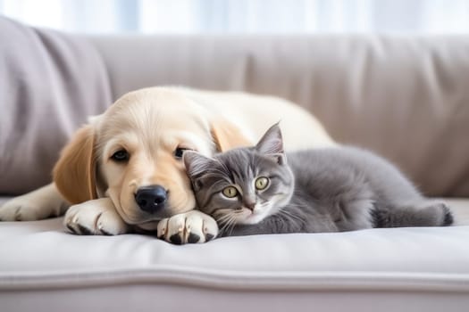 Puppy and kitten Generative AI.