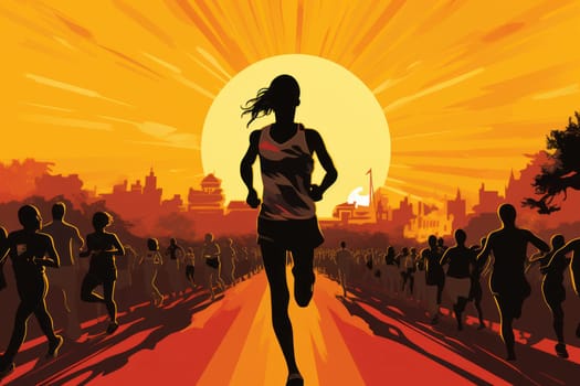 marathon poster design abstract background.