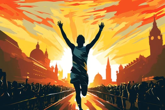 marathon poster design abstract background.