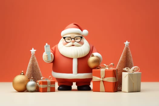 Christmas festival with copy space, Santa Claus, Generative AI.