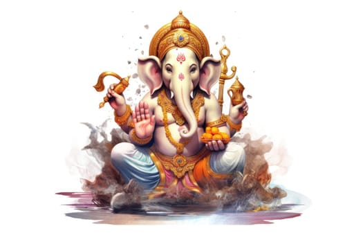 Illustration of Ganesh Chaturthi, the Hindu god Ganesha.
