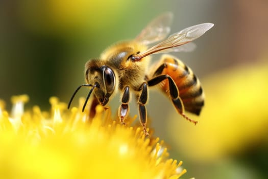 Honey, Close up product of honey and bee.