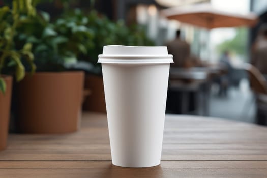 Paper coffee cup mock-up Generative AI.