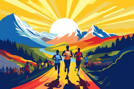 marathon poster design abstract background.