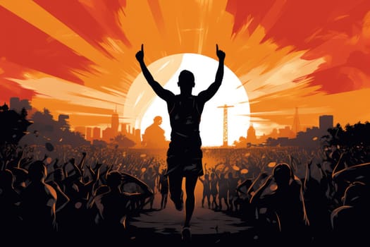 marathon poster design abstract background.