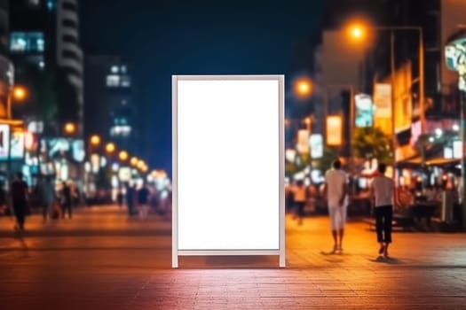 Blank billboard indoors outdoors, Generative AI.