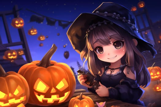 Halloween Event Happy Halloween Halloween spooky background scary pumpkins scene Generative AI.