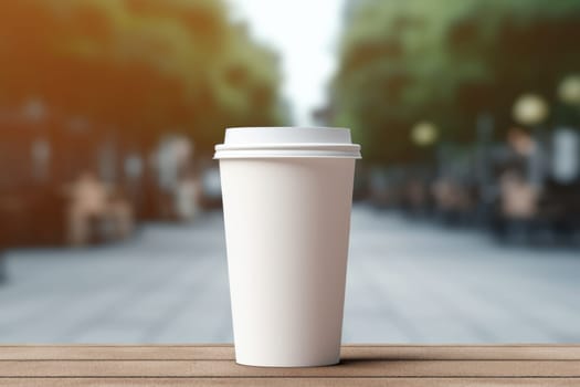 Paper coffee cup mock-up Generative AI.