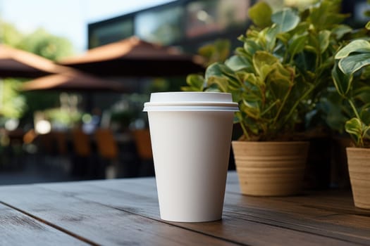 Paper coffee cup mock-up Generative AI.