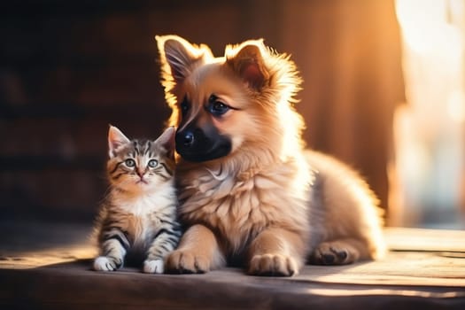 Puppy and kitten Generative AI.