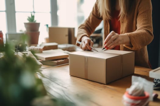 using stickers to label packages for shipping, Warehouse Documents Checklist, Drop shipping company, Generative AI.