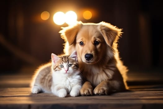 Puppy and kitten Generative AI.