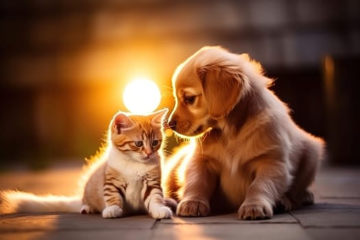 Puppy and kitten Generative AI.