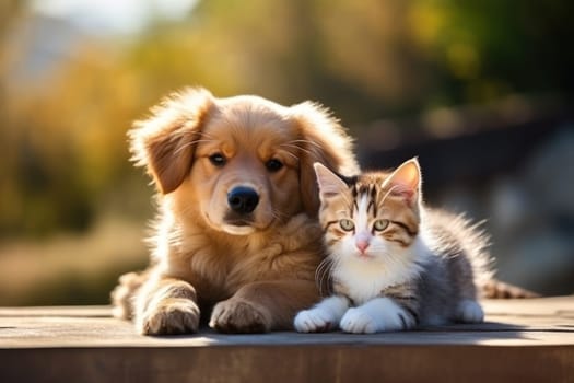 Puppy and kitten Generative AI.