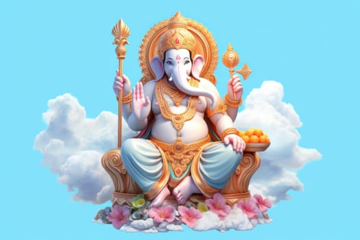 Illustration of Ganesh Chaturthi, the Hindu god Ganesha.