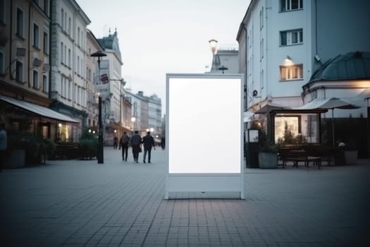 Blank billboard indoors outdoors, Generative AI.