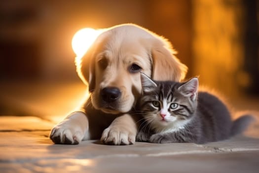 Puppy and kitten Generative AI.