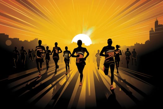 marathon poster design abstract background.