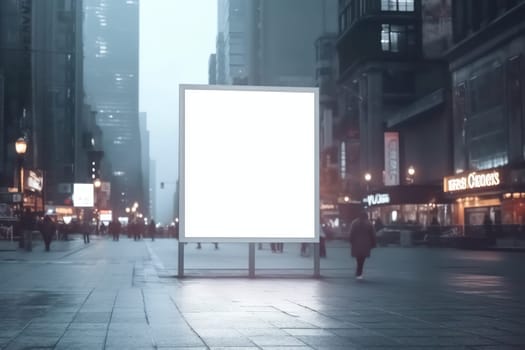 Blank billboard indoors outdoors, Generative AI.