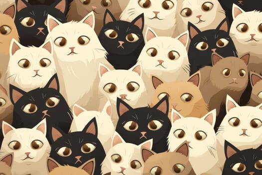 Cats seamless pattern wallpaper Generative AI.
