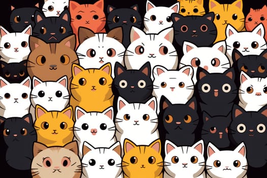 Cats seamless pattern wallpaper Generative AI.