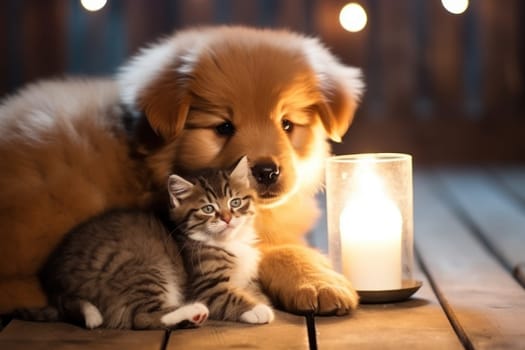 Puppy and kitten Generative AI.