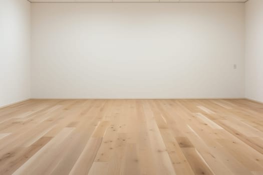 Muji style, Empty wooden room, Cleaning japandi room interior.