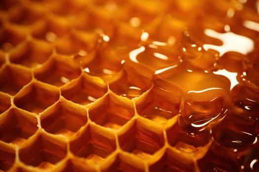 Honey, Close up product of honey and bee.