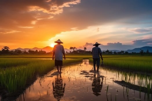 Beautiful Rice field landscape terraced.