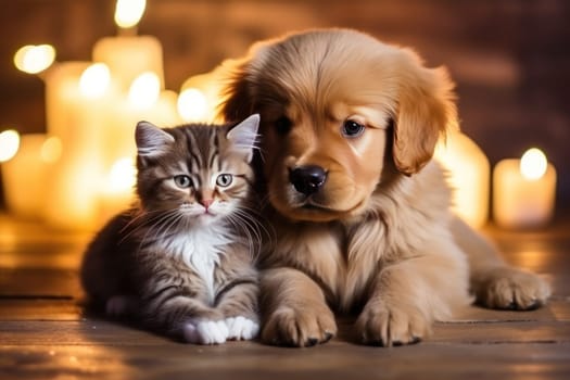 Puppy and kitten Generative AI.