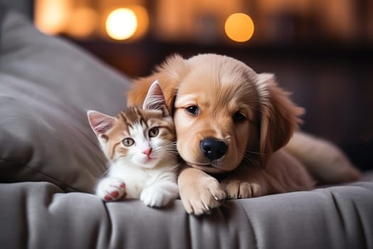 Puppy and kitten Generative AI.