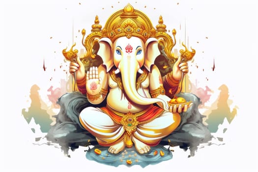 Illustration of Ganesh Chaturthi, the Hindu god Ganesha.