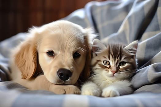 Puppy and kitten Generative AI.