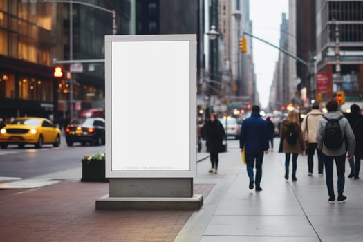 Digital Media Blank white mock up of advertising light box billboard at city background, advertising, Generative AI.