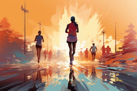 marathon poster design abstract background.