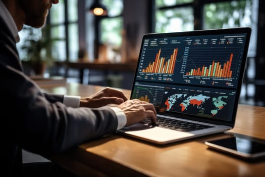 man on labtop analysis, Generative AI.