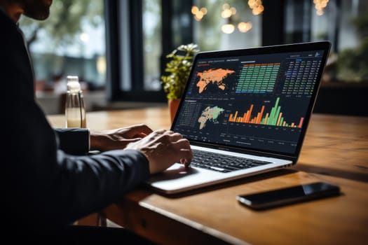 man on labtop analysis, Generative AI.