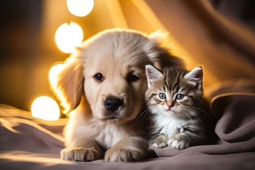 Puppy and kitten Generative AI.